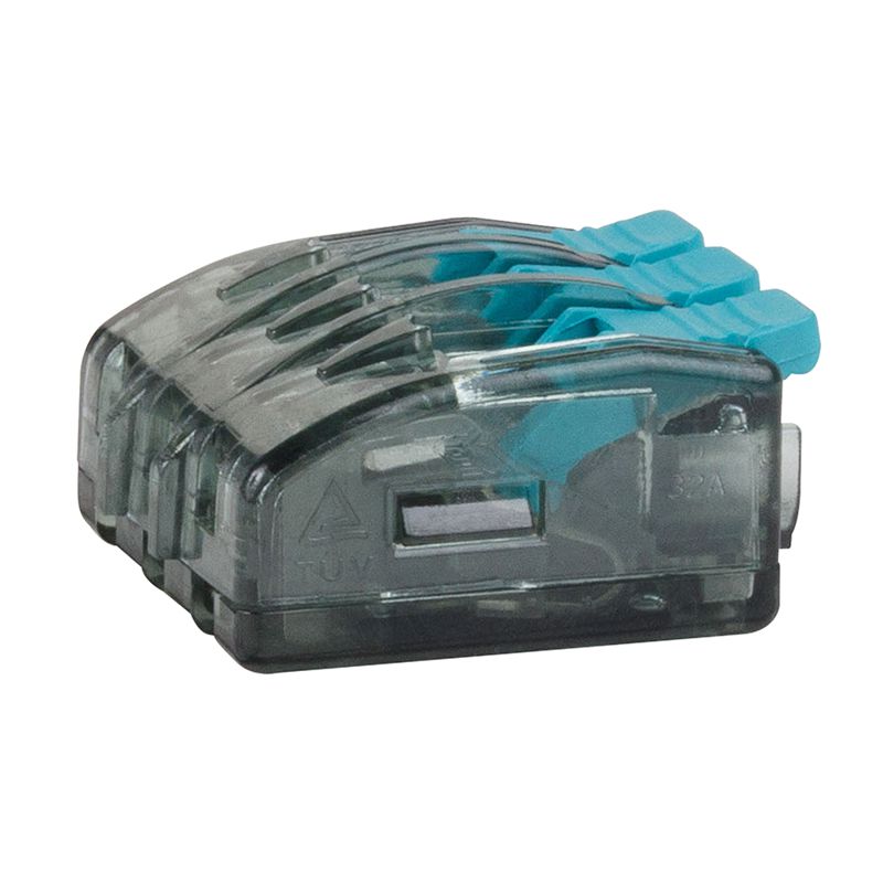  Клемма строительно-монтажная OptiKit СМК 221-413 с рычагом 3 отверстия 0.2-2.5(4.0)кв.мм КЭАЗ 351067 фото в каталоге от BTSprom.by