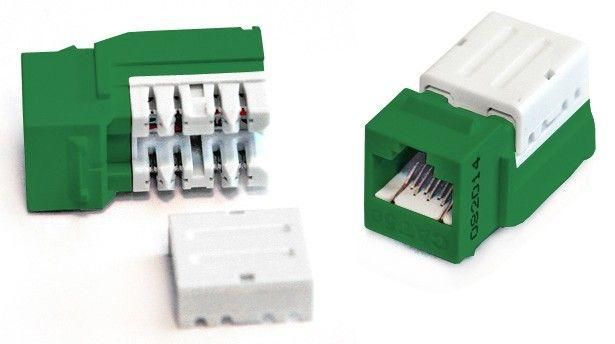 вставка keystone jack rj45 (8p8c) кат.5e 110 idc kjne-8p8c-c5e-90-gn заделка с помощью ne-tool зел. hyperline 212408 от BTSprom.by