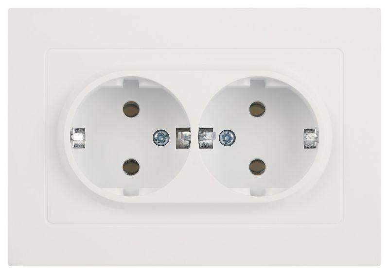 розетка 2-м сп accent 6-205-01м 16а ip20 250в 2p+e schuko al/cu бел. матов. intro б0063487 от BTSprom.by