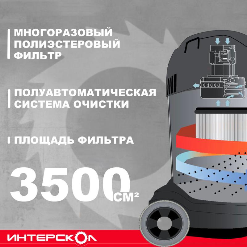  Пылесос строительный ПУ-20/1400Р сух./влаж. уборка розетка с синхр. 20л 1400Вт ИНТЕРСКОЛ 706.1.0.00 фото в каталоге от BTSprom.by