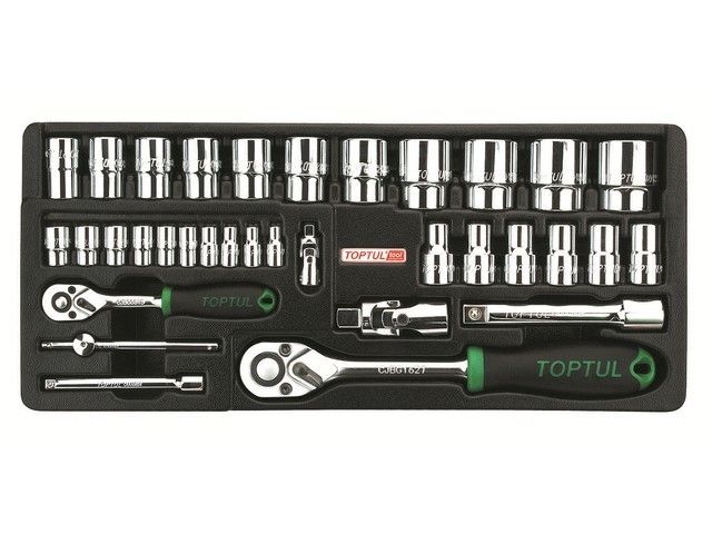 набор-сет головок 1/4" и 1/2" 34предм. 6гр. 434х176мм toptul gcat3402 от BTSprom.by