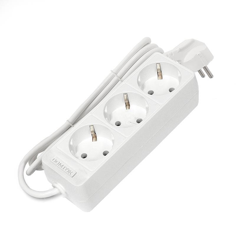 удлинитель 3х1.5м с заземл. 10а ip20 2.2квт пвс 3х0.75 бел. domtok 2373 от BTSprom.by