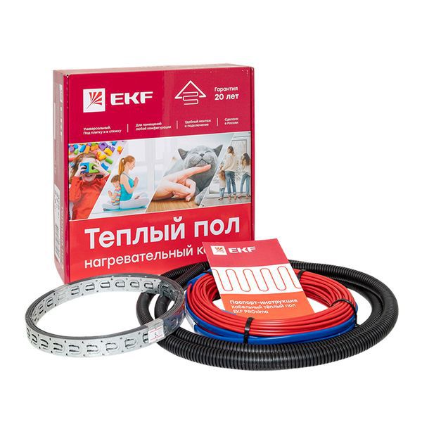 комплект "теплый пол" (кабель) 375вт 27м 2.5кв.м ekf nk-375 от BTSprom.by