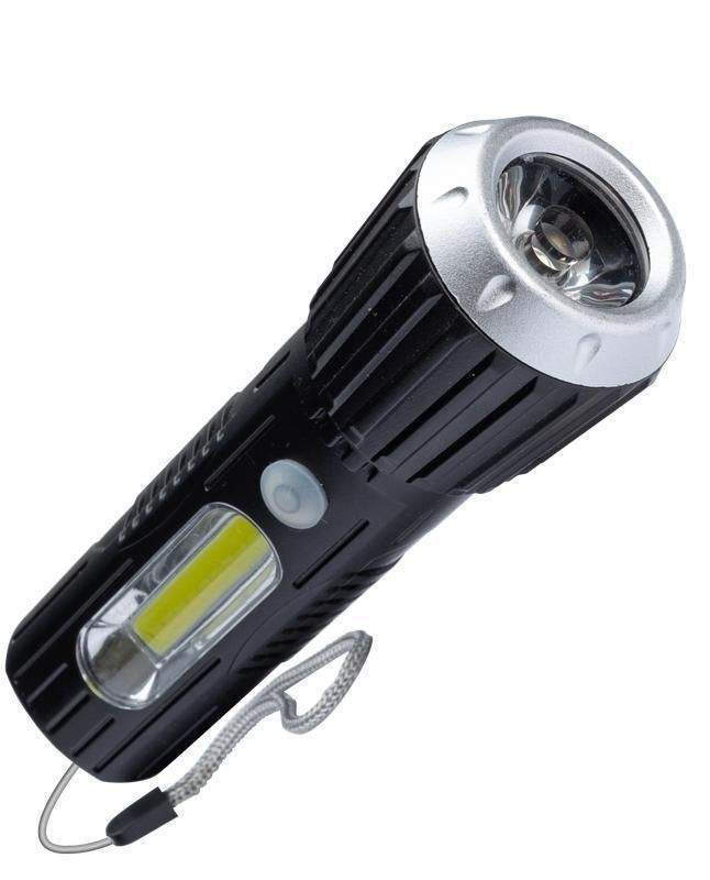 фонарь аккумуляторный ручной led 1вт + cob 2вт коллим линза аккум. li-ion 18650 1а.ч usb-шнур abs-пластик космос kos114lit от BTSprom.by