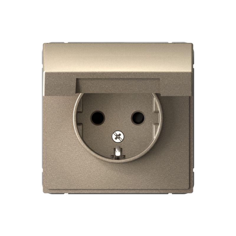  Розетка ArtGallery 16А IP20 с заземл. защ. шторки с крышкой механизм шампань SE GAL000546 фото в каталоге от BTSprom.by