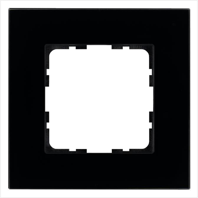 рамка 1-м g-glass стекло черн. black glass jasmart g1001gb от BTSprom.by