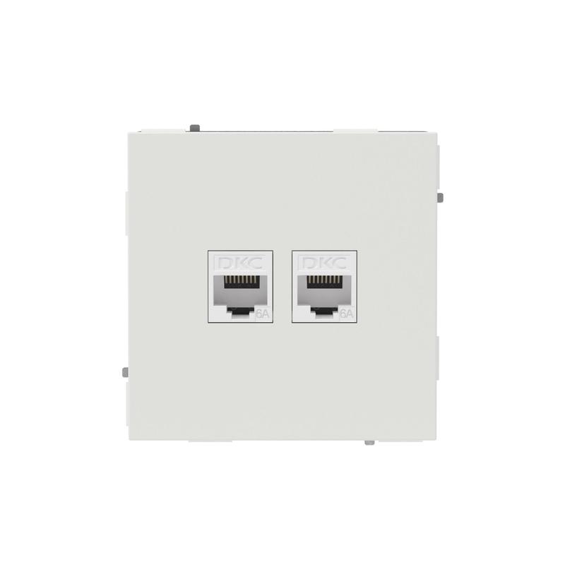 розетка компьютерная 2-м kant rj45 кат.6a без шторки бел. песок dkc 7010674 от BTSprom.by