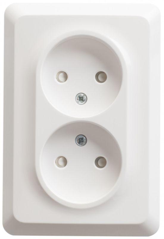  Розетка 2-м СП Этюд 16А IP20 250В без заземл. защ. шторки бел. SE PC16-106B фото в каталоге от BTSprom.by