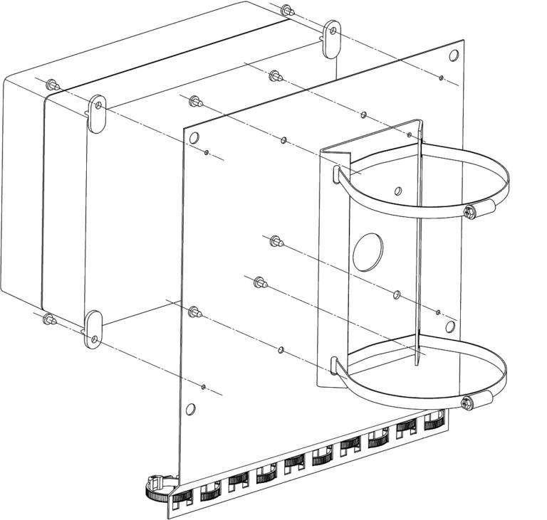 кронштейн крепления блока питания бпу-3-220vac-24vac/10а на квадратные и круглые опоры d115-135мм и крепления (фиксации) подводящих кабелей или металлорукавов кс-5 тахион 40102 от BTSprom.by кронштейн крепления блока питания бпу-3-220vac-24vac/10а на квадратные и круглые опоры d115-135мм и крепления (фиксации) подводящих кабелей или металлорукавов кс-5 тахион 40102 от BTSprom.by