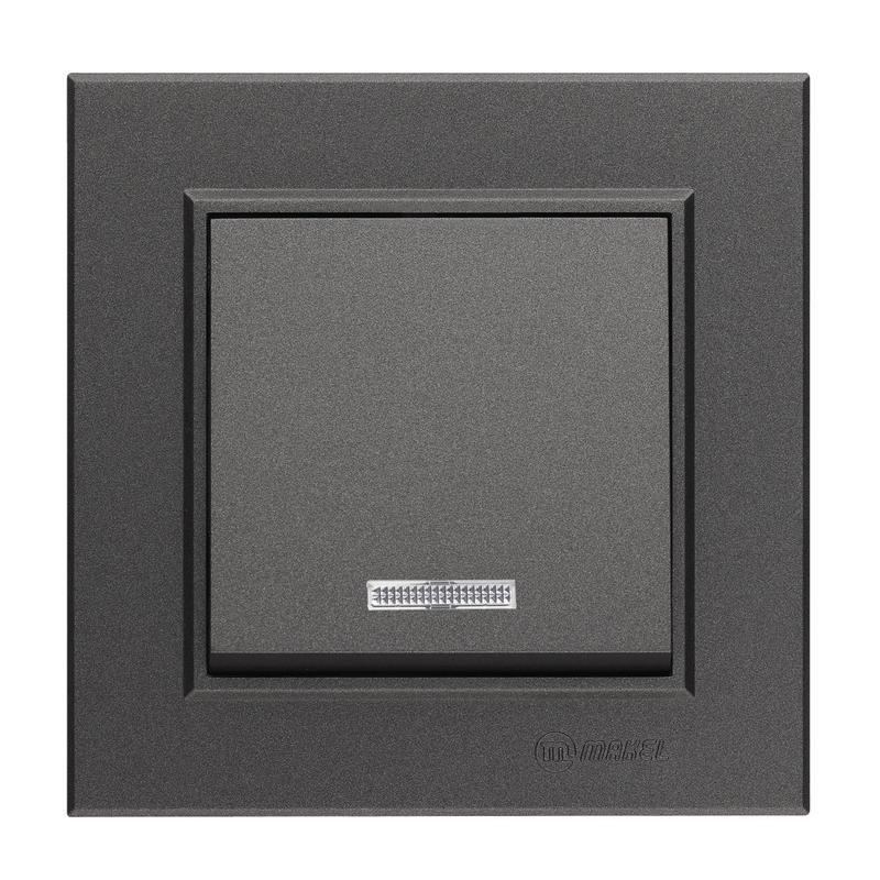 переключатель 1-кл. сп karea 10а ip20 дым. с подсветкой makel 56050025 от BTSprom.by