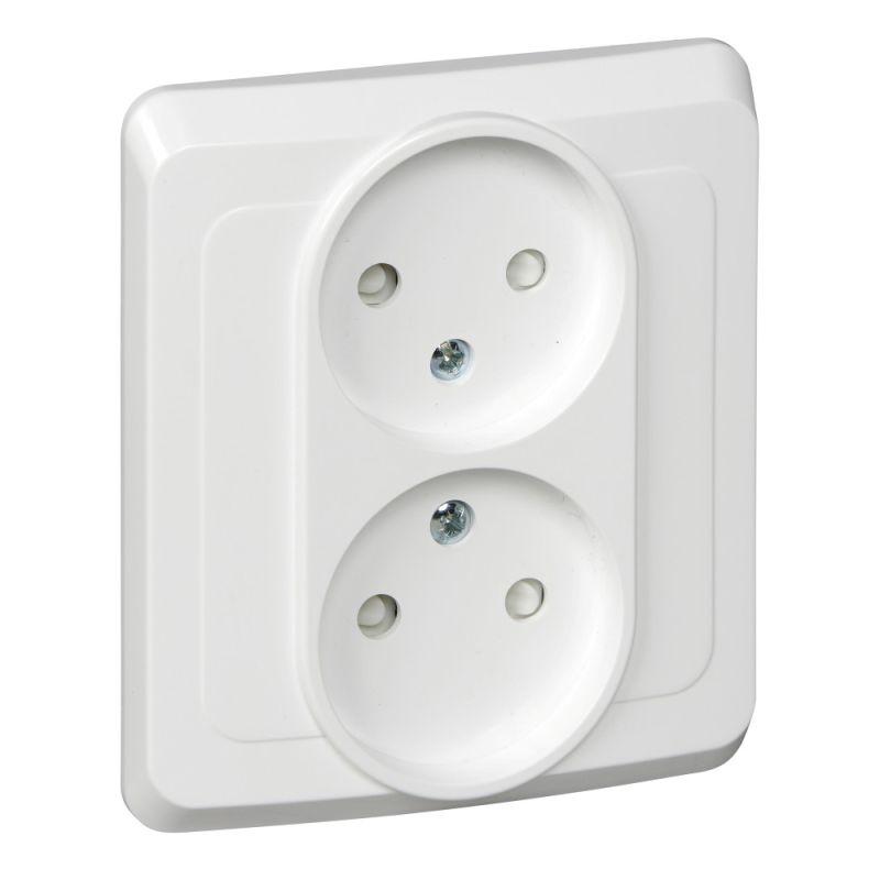 розетка 2-м сп этюд 16а ip20 250в без заземл. защ. шторки бел. se pc16-006b от BTSprom.by