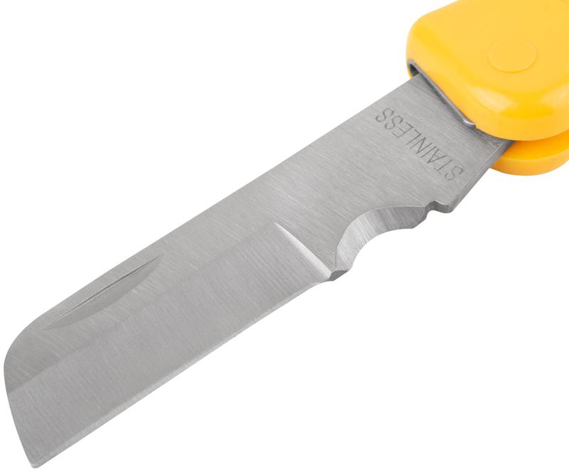  Нож электрика складной нержавеющий профи прямое лезвие 80мм прорезиненная ручка FIT 10526 фото в каталоге от BTSprom.by