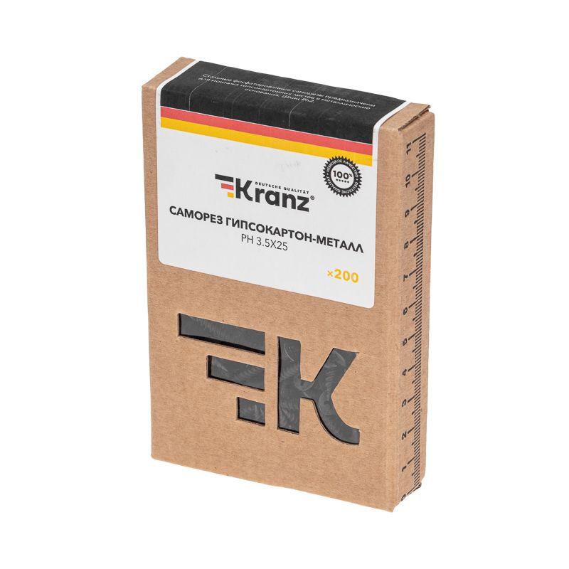  Саморез гипсокартон-металл 3.5х25 (уп.200шт) Kranz KR-01-3341-003 фото в каталоге от BTSprom.by
