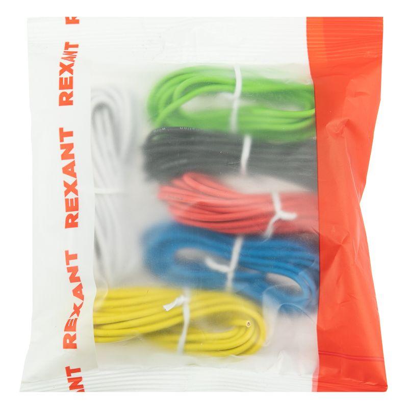  Набор автопровода "Радуга" 1х1.5мм 6 цветов (бел.; жел.; зел.; красн.; син.; черн.) по 3м (уп.6шт) Rexant 01-6550 фото в каталоге от BTSprom.by