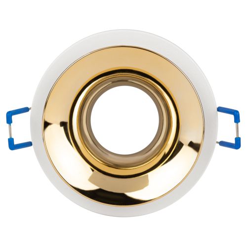  Светильник декоративный KL103 WH/GD MR16 GU5.3 встраив. бел. золото ЭРА Б0056351 фото в каталоге от BTSprom.by