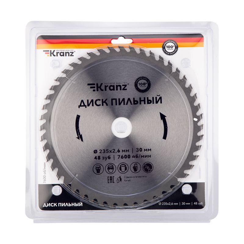  Диск пильный 235мм х48зуб х30мм Kranz KR-92-0125 фото в каталоге от BTSprom.by