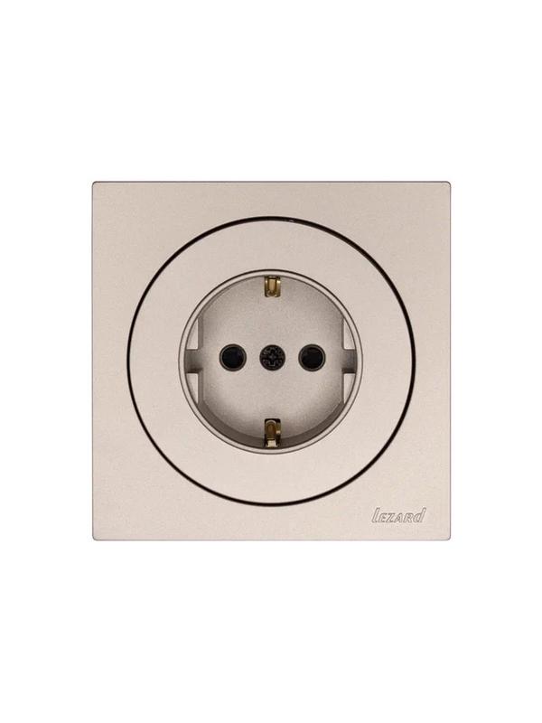  Розетка 1-м OSEN IP20 16А с защ. шторками ПБТ механизм титан LEZARD 743-3788-124B фото в каталоге от BTSprom.by