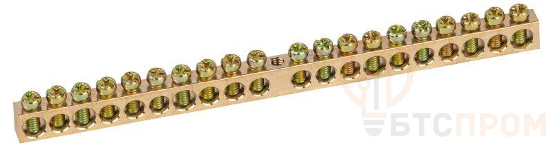 Шина NO-122-19 PEN земля-ноль 6х9мм 20/1 латунная с креплениями по центру Эра Б0047234 фото в каталоге от BTSprom.by  Шина NO-122-19 PEN земля-ноль 6х9мм 20/1 латунная с креплениями по центру Эра Б0047234 фото в каталоге от BTSprom.by