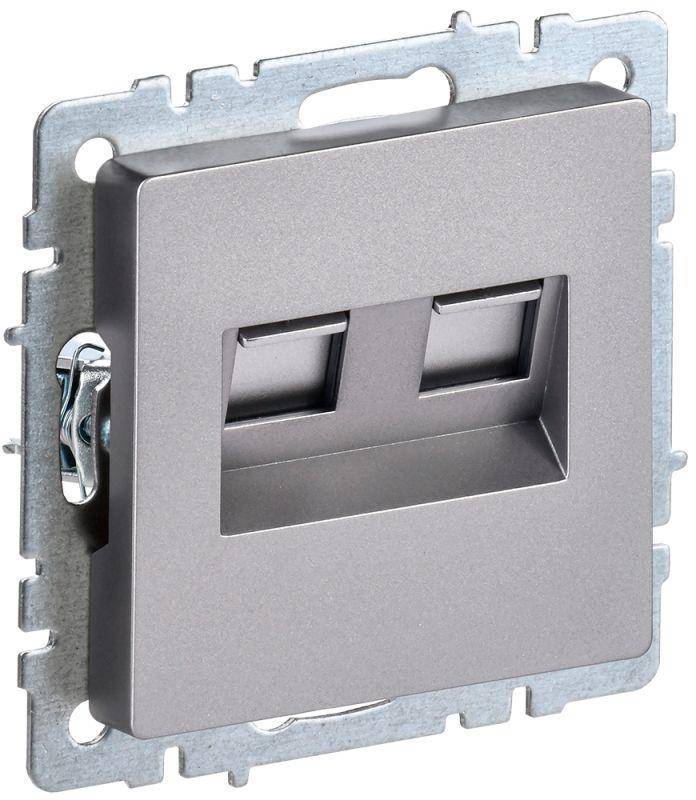 розетка двойная сп rj11+rj45 кат.5e brite рк/т12-брс сталь iek br-kt20-o-1-k46 от BTSprom.by