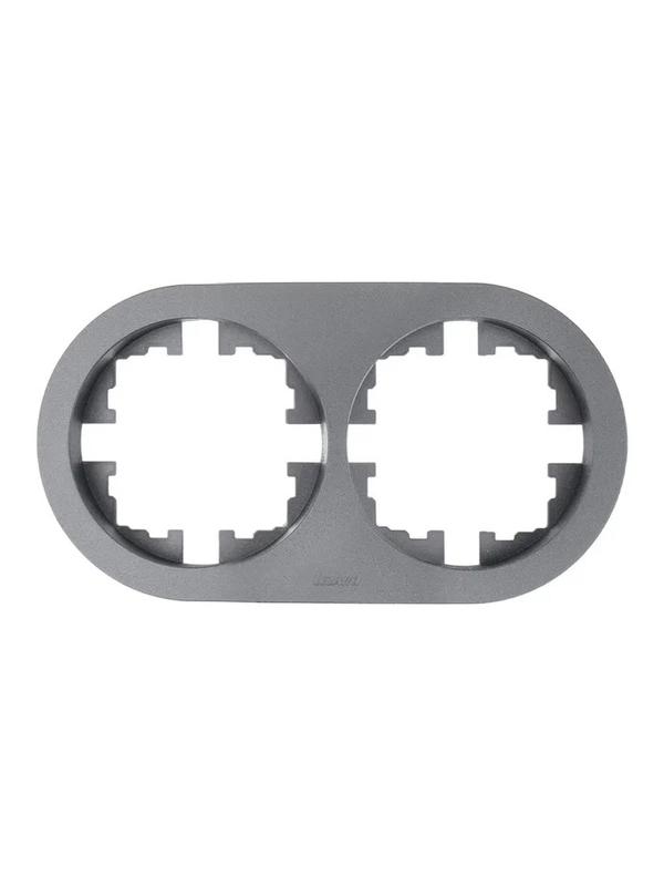 рамка 2-м osen горизонт. круглая сер. матов. lezard 744-7400-147 от BTSprom.by