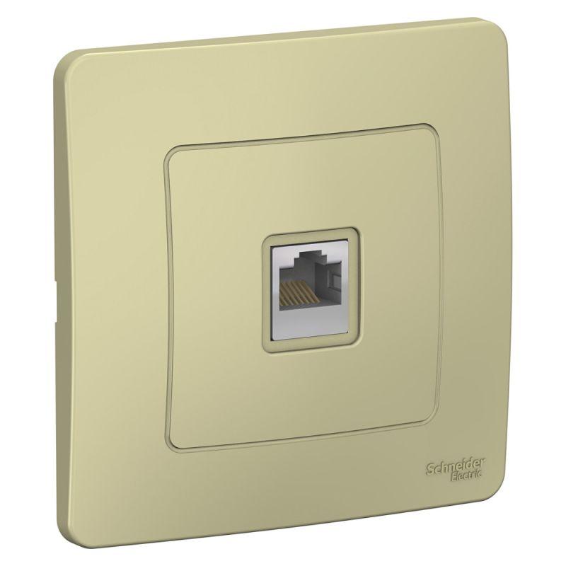 розетка компьютерная 1-м сп blanca rj45 кат.5e беж. se blnis045007 от BTSprom.by