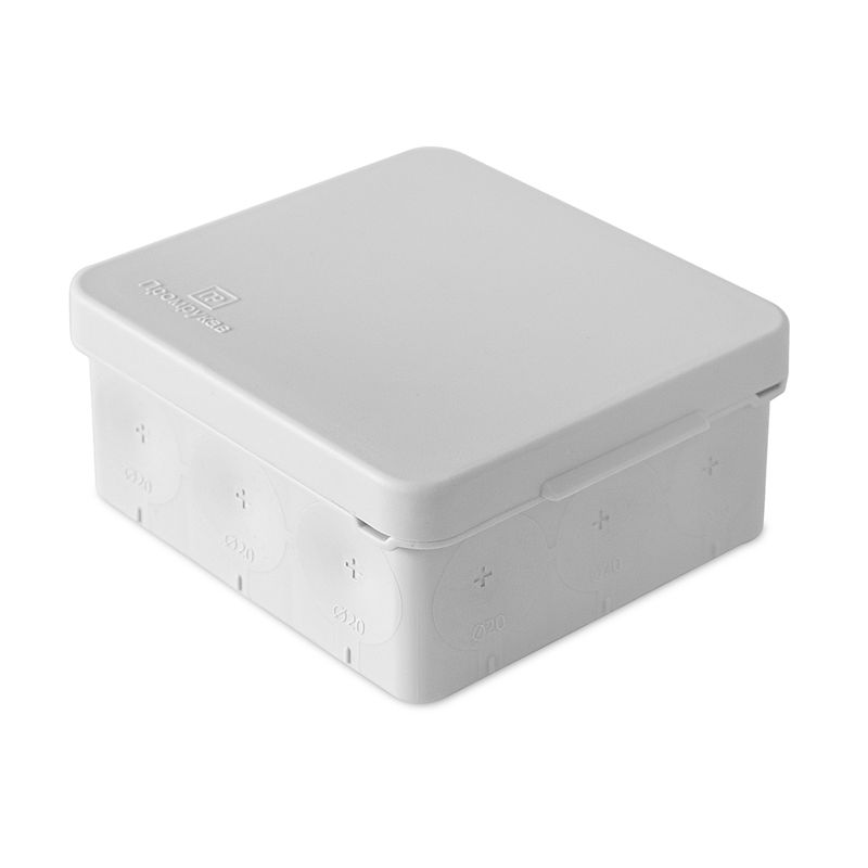 коробка распределительная 80х80х40 для прямого монтажа безгалоген. двухкомп. (hf) сер. промрукав 60-0213 от BTSprom.by