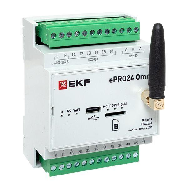 контроллер удаленного управления 6вх./4вых. wi-fi gsm 230 в epro24 omni ekf epro24-6-4-wg-omni от BTSprom.by
