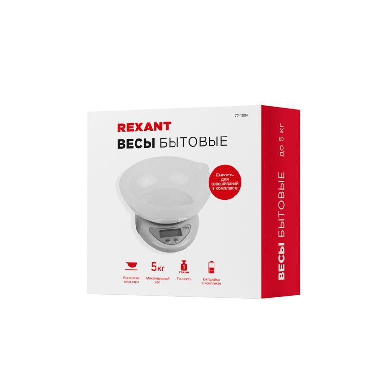  Весы бытовые до 5кг с чашей Rexant 72-1004 фото в каталоге от BTSprom.by
