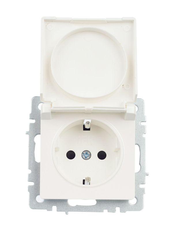  Розетка BRITE РСбш10-3-БрЖ 16А IP20 с заземл. защ. шторки с крышкой механизм жемчуж. IEK BR-R16-16-K36 фото в каталоге от BTSprom.by