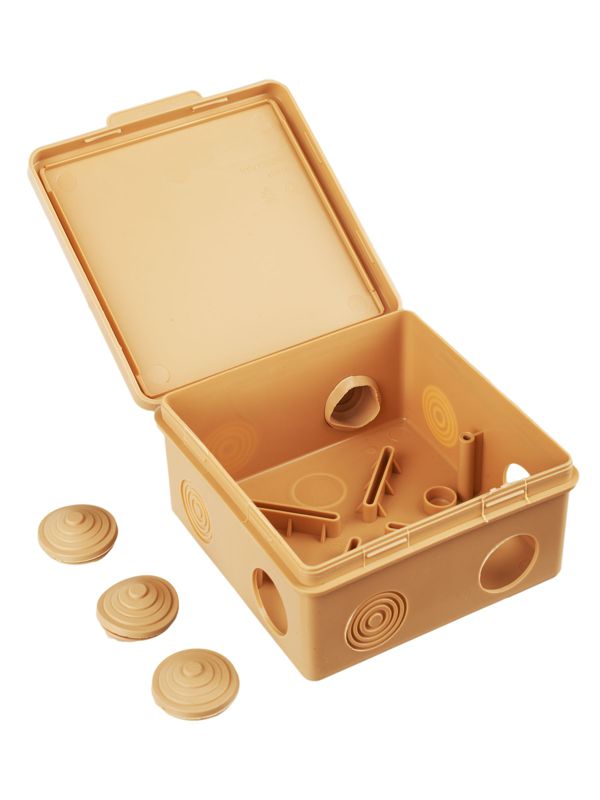  Коробка распаячная ОП КМ 100х100х50 IP54 откид. крышка 8 вводов сосна IEK UKO31-100-100-050-K34-54 фото в каталоге от BTSprom.by