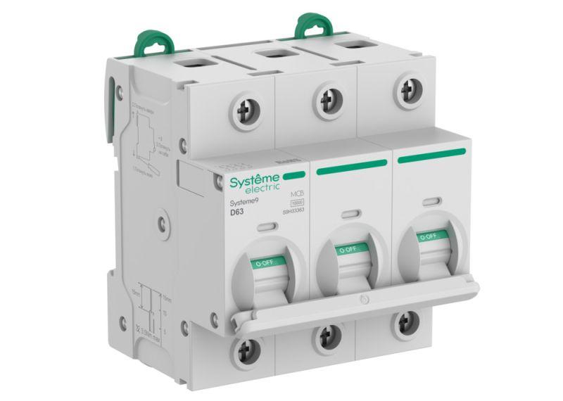 выключатель автоматический 3п d 63а 10ка systeme9 400в 27мм se s9h33363 от BTSprom.by