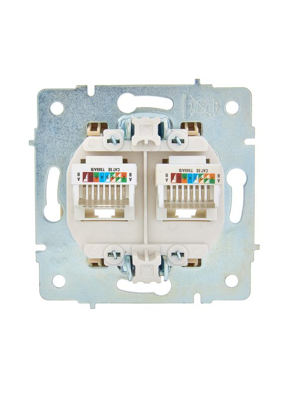  Розетка компьютерная 2-м СП ASTI IP20 RJ45 механизм крем. LEZARD 7081-0388-141 фото в каталоге от BTSprom.by