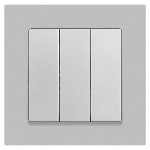  Выключатель 3-кл. СП Accent 6-106-03 10А IP20 250В AL/CU алюм. Intro Б0063536 фото в каталоге от BTSprom.by