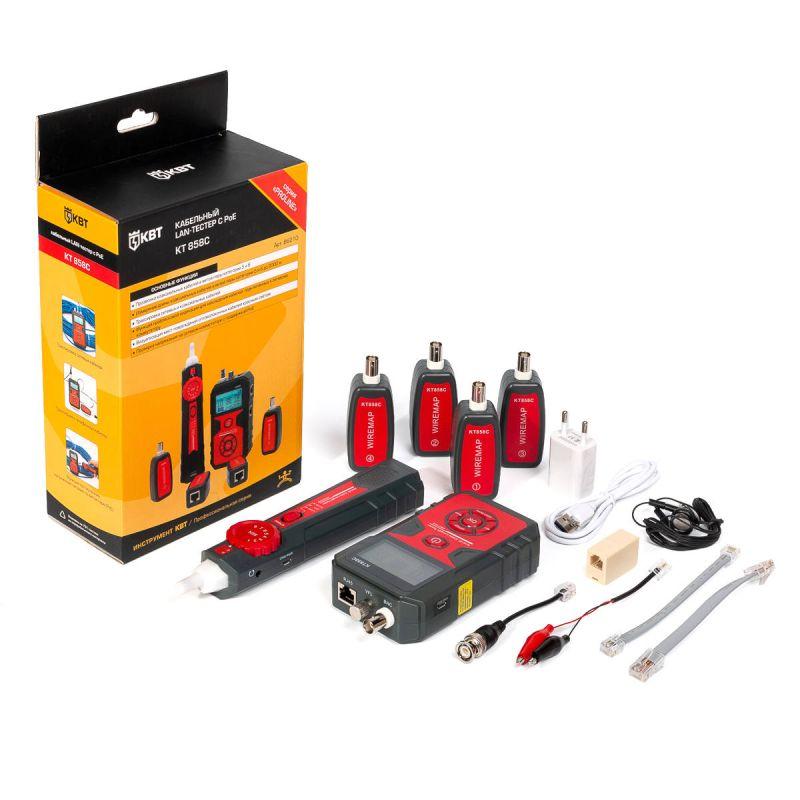  LAN-тестер кабельный с PoE KT 858C PROLINE КВТ 86210 фото в каталоге от BTSprom.by