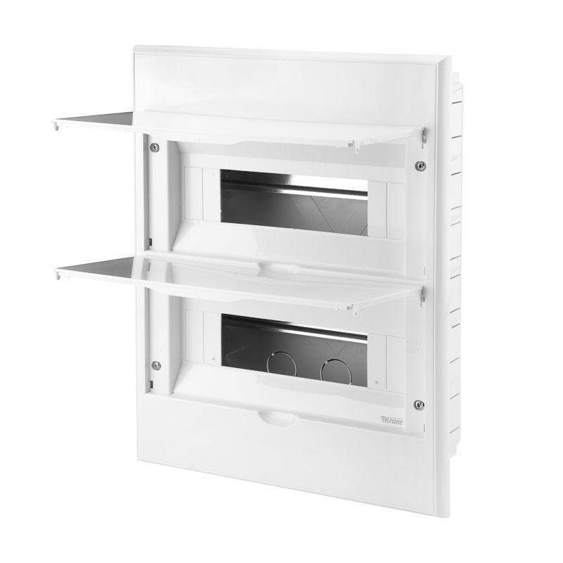 бокс пластиковый щрв-п-24 ip41 бел. дверь бел. kranz kr-11-0225 от BTSprom.by