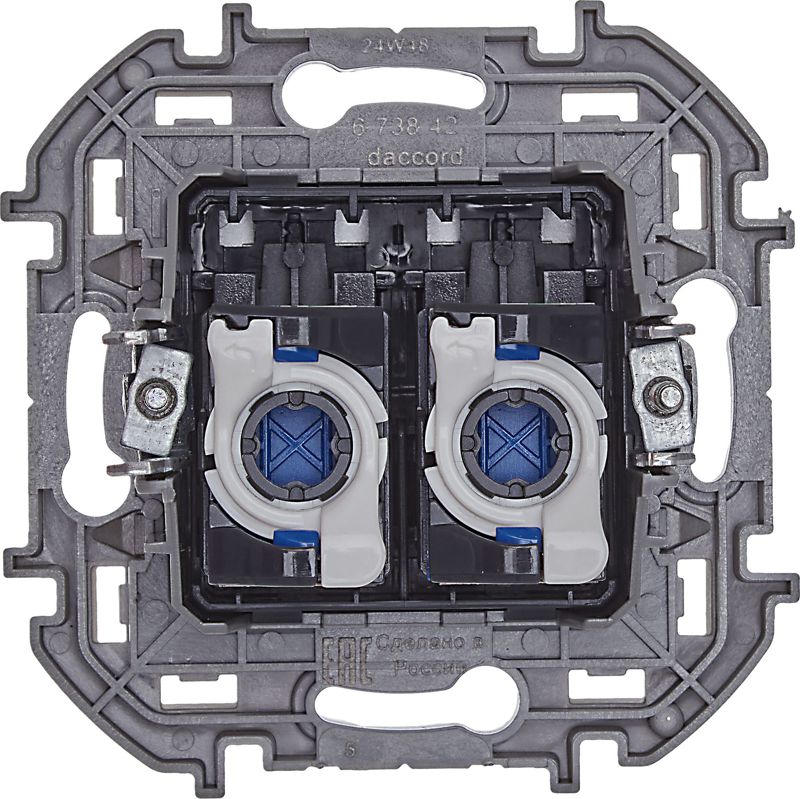  Розетка компьютерная 2-м Inspiria RJ45 кат.6 UTP механизм алюм. IEK 673842 фото в каталоге от BTSprom.by