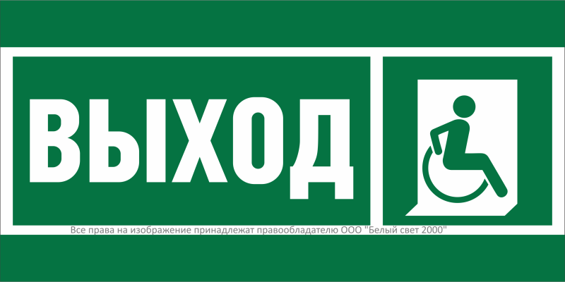знак безопасности npu-3015.e61 "указатель выхода для инвалидов в креслах колясках (прав)" белый свет a29999 от BTSprom.by