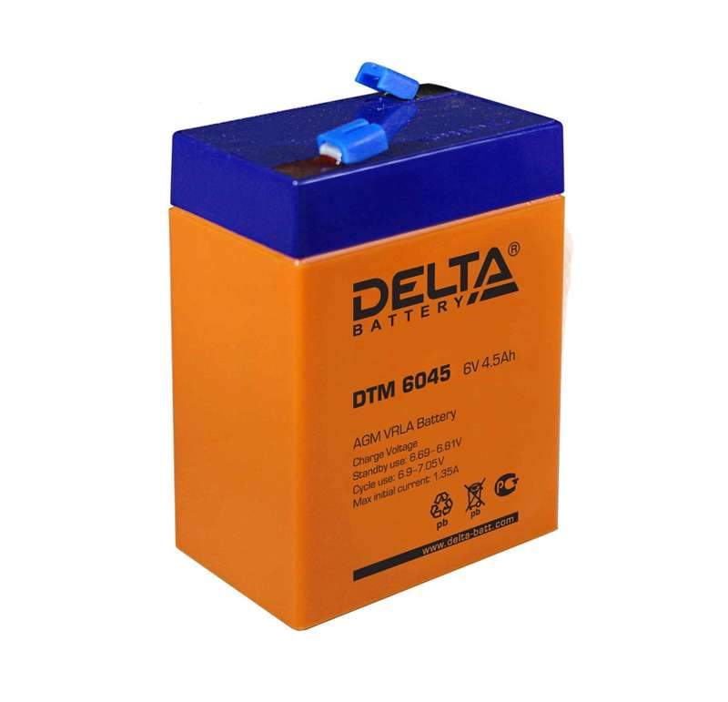 аккумулятор ups 6в 4.5а.ч delta dtm 6045 от BTSprom.by