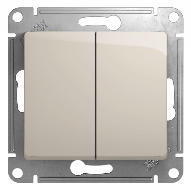 переключатель проходной 2-кл. сп glossa 10а ip20 (сх. 6) 10ax механизм молочн. se gsl000965 от BTSprom.by