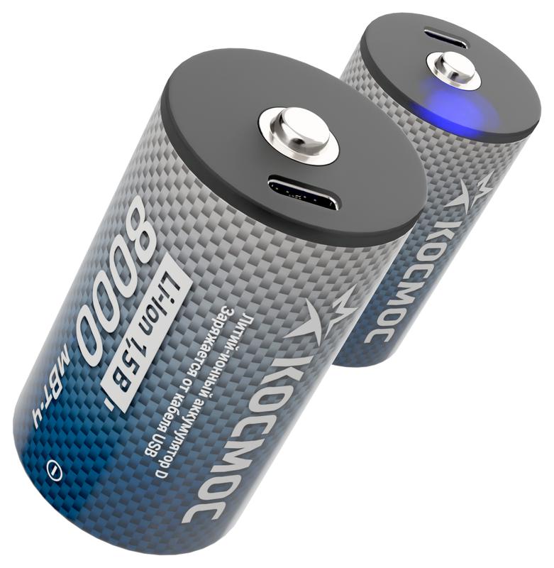  Аккумулятор D Li-ion 8000мАч (блист.2шт) КОСМОС KOCR20Li8000mWh2B фото в каталоге от BTSprom.by