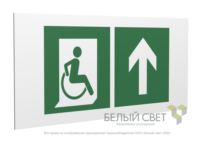 знак безопасности pp-36162.e69"напр. движения к эвакуац. выходу мгн прямо" белый свет a18637 от BTSprom.by