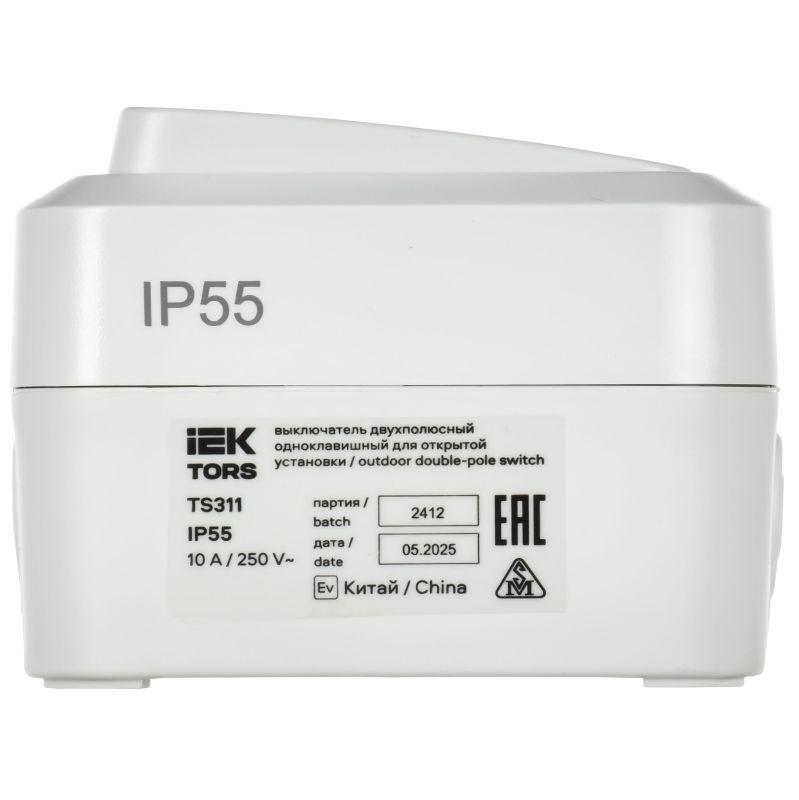  Выключатель 1-кл. 2п ОП TORS TS311 10А IP55 бел. IEK TS-V16-0-10-55-K01 фото в каталоге от BTSprom.by