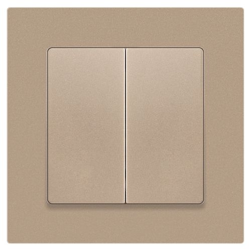  Выключатель 2-кл. СП Accent 6-104-04 10А IP20 250В AL/CU шампань Intro Б0063486 фото в каталоге от BTSprom.by