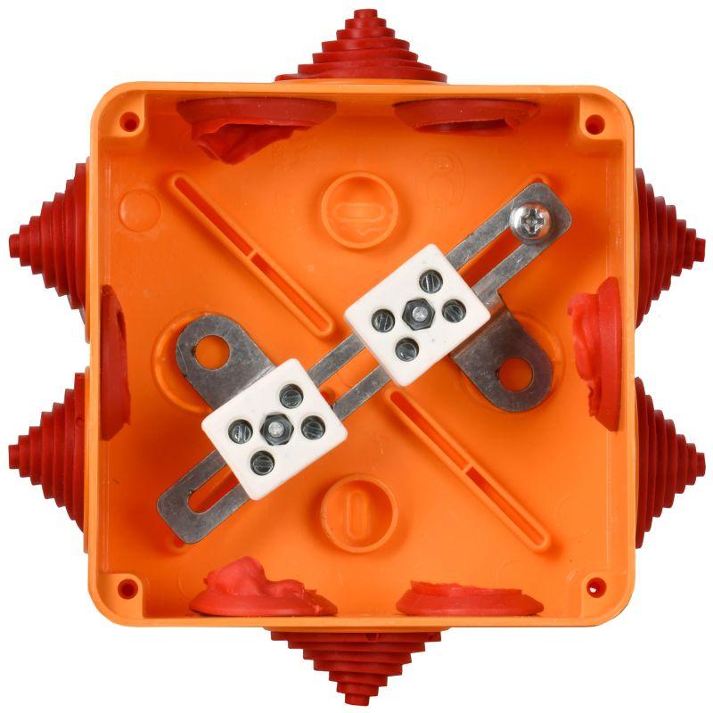  Коробка распаячная огнестойкая ПС 100х100х50 4P 4кв.мм IP55 6 вводов IEK UKF30-100-100-050-4-4-09 фото в каталоге от BTSprom.by