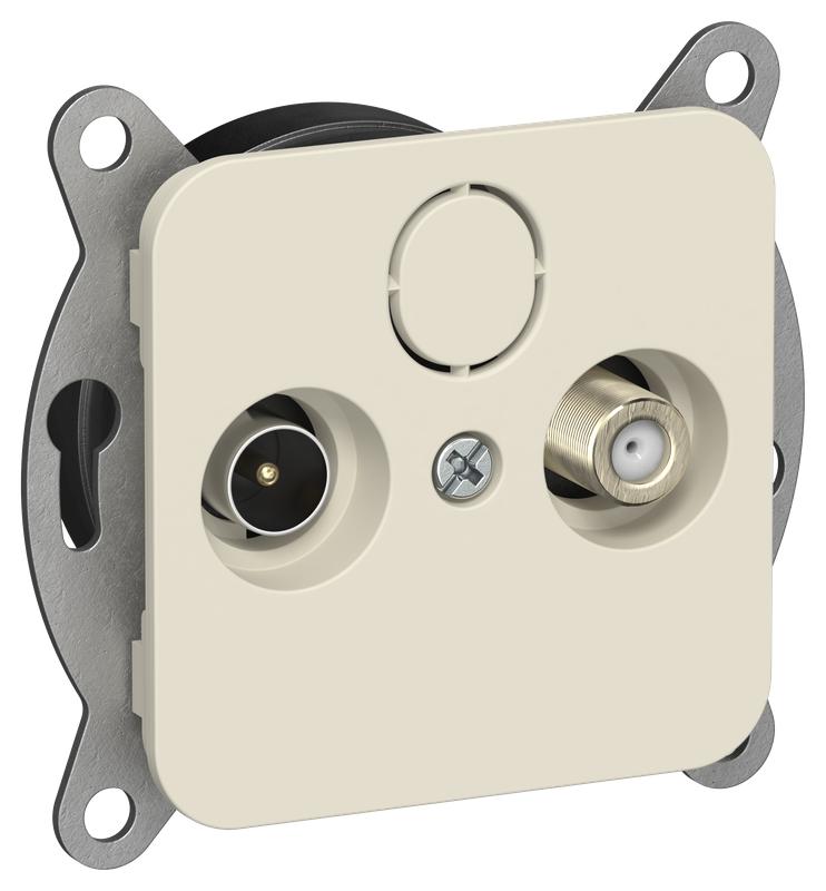 розетка проходная tv/sat 2-м сп flite ртвс-2-1-2-флсл экранир. механизм сливочный iek fi-af23-p-k86 от BTSprom.by