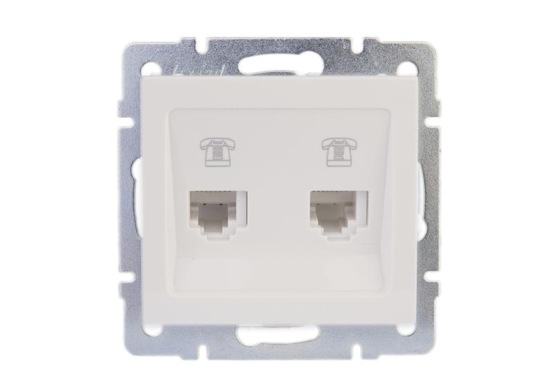 розетка телефонная 2-м rain rj11 евро стандарт механизм бел. lezard 703-0288-138 от BTSprom.by