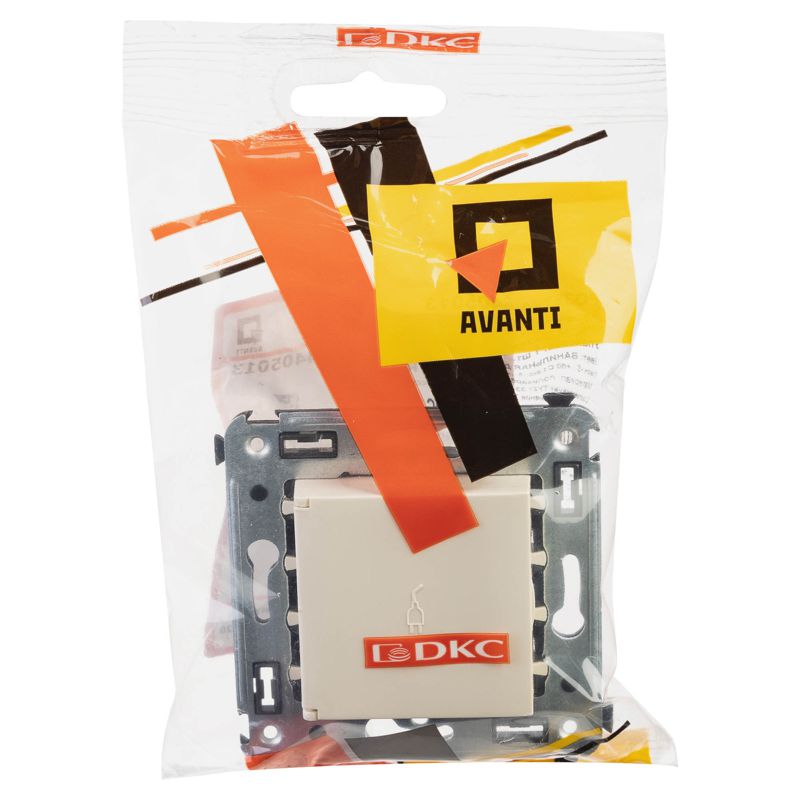  Розетка 1-м СП 2мод. Avanti "Ванильная дымка" 16А IP41 2P+E защ. шторки с крышкой беж. DKC 4405013 фото в каталоге от BTSprom.by