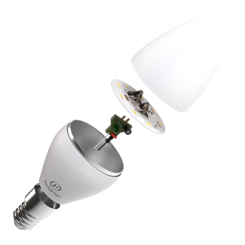 Лампа светодиодная RS C37 E14 8W 220-240V 2700К 8Вт 800лм Ra 90 свеча Русский Свет 15010545058 фото в каталоге от BTSprom.by Лампа светодиодная RS C37 E14 8W 220-240V 2700К 8Вт 800лм Ra 90 свеча Русский Свет 15010545058 фото в каталоге от BTSprom.by
