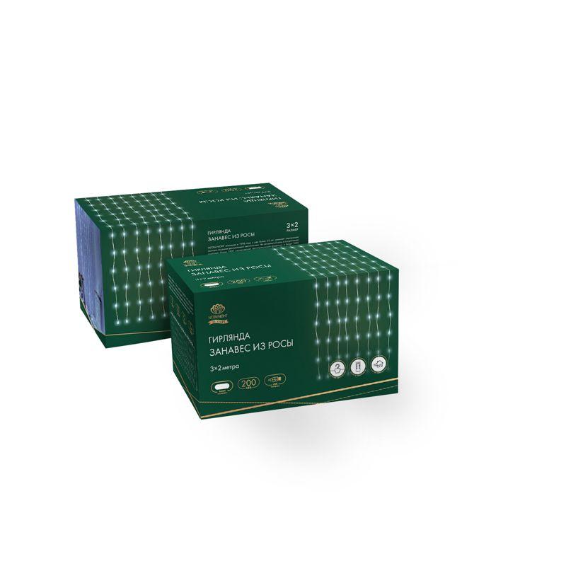  Гирлянда светодиодная "Роса "Светодиодный дождь" 3х2м LED бел. 12Вт IP20 USB+пульт управления с крючками для крепления Neon-Night 315-875 фото в каталоге от BTSprom.by