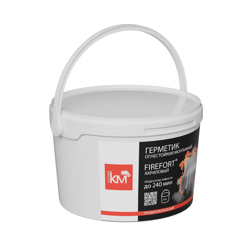  Герметик огнестойкий монтажный акриловый EI240 FIREFORT (ведро 3кг) KM-FF-G-3000 КМ LO53706 фото в каталоге от BTSprom.by